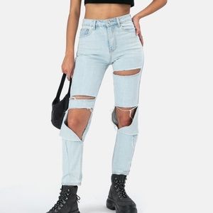 Adika Davis Straight Ripped Jeans
